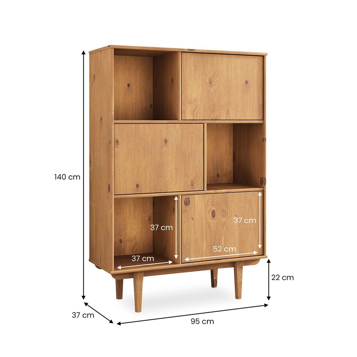 HIGHBOARD SIMONA Eiche - Eichefarben, Holz (95/139/37cm) - IDIMEX