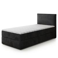 BOXBETT PELLIO 80x200 cm mit Matratze und Topper - Schwarz - Schwarz, Holz (80/200cm) - MASSENO