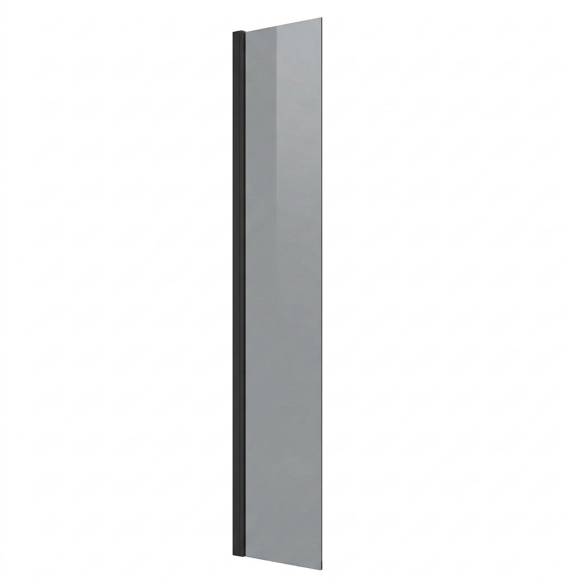 DUSCHWAND Rizani - 40 x 200 cm - Schwarz - Walk-In Duschabtrennung aus Rauchglas - Anthrazit/Schwarz, Glas (40/200cm) - Badplaats