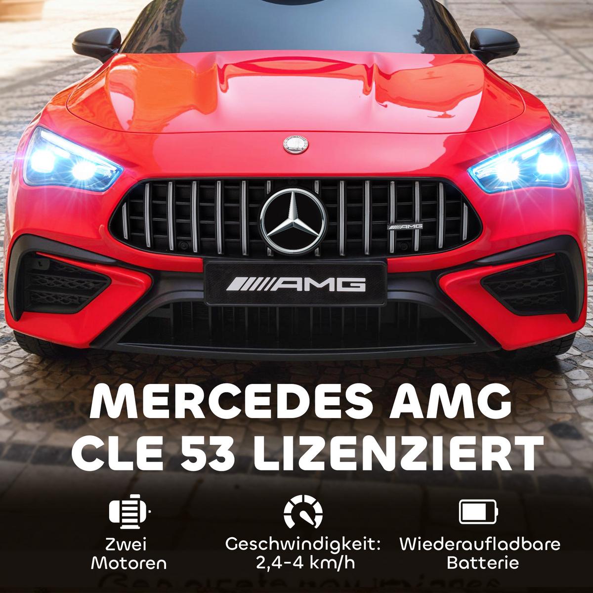 KINDER-ELEKTROAUTO 2 x 12V Kinderauto mit Musik, MP3, Sanftem Start/Stopp - Rot, Kunststoff (99/55/43cm) - AIYAPLAY