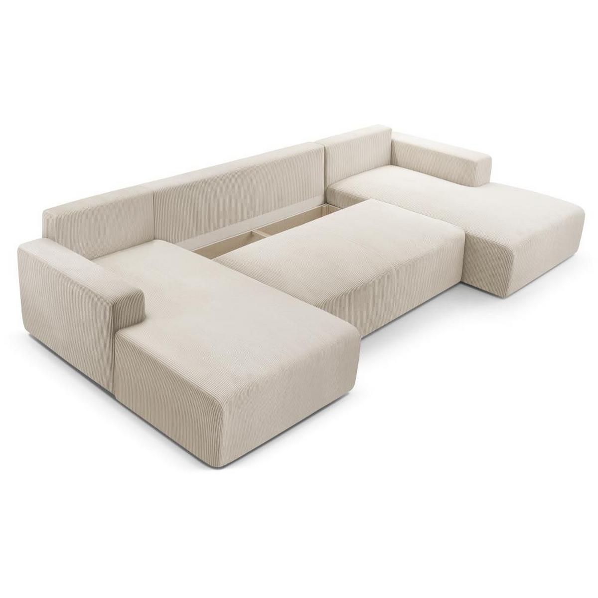 WOHNLANDSCHAFT Corso U 365 cm cappuccino - Schwarz/Cappuccino, Textil (364/84/187cm) - Beautysofa