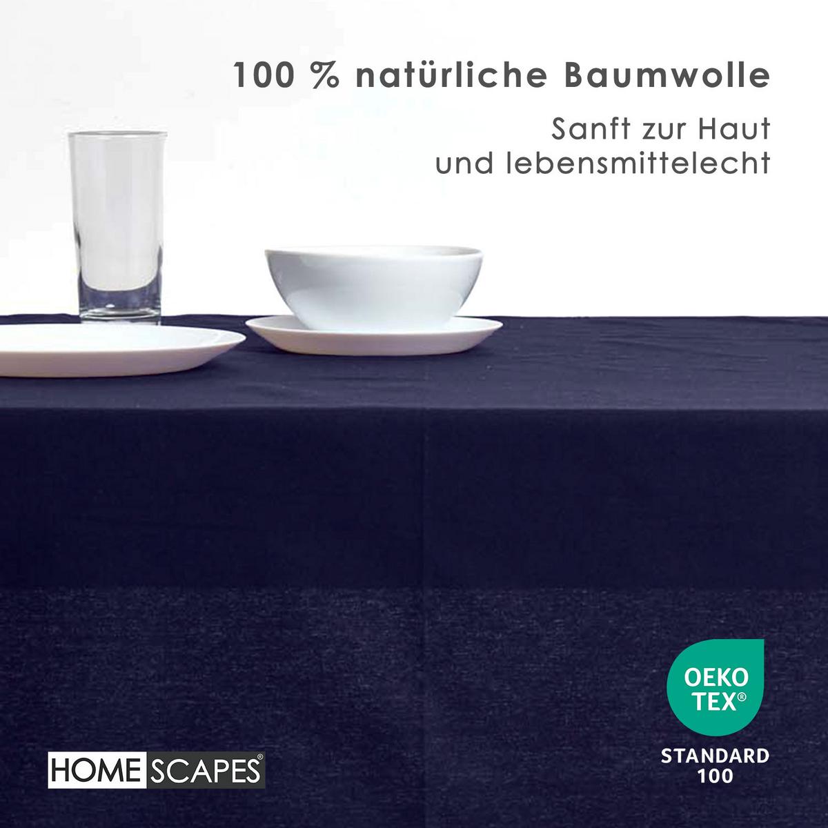 TISCHDECKE dunkelblau 137/228 cm, 100% Baumwolle - Dunkelblau, Textil (137/228cm) - Homescapes