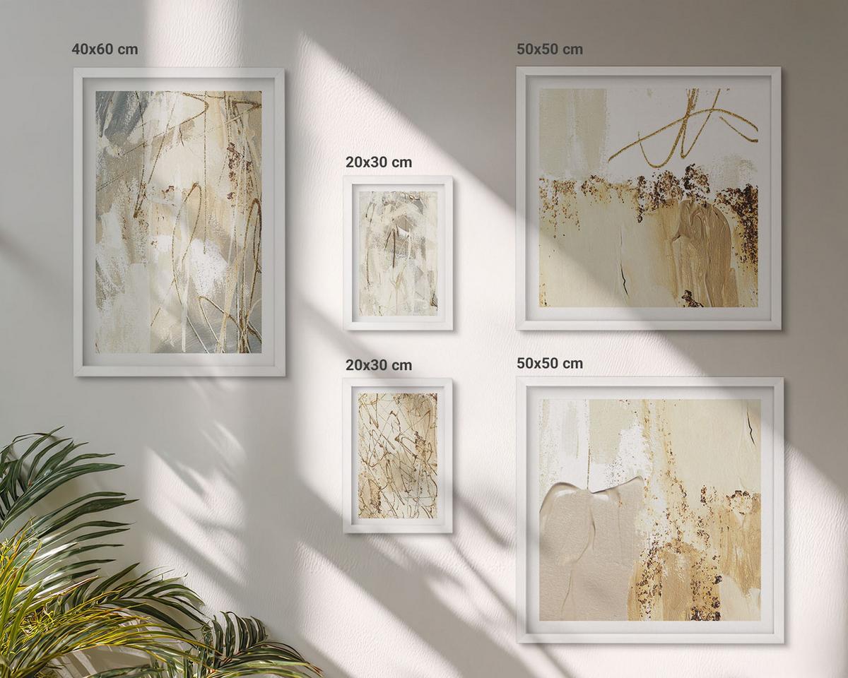 BILDER SET 5er Set - 50x50 cm & 20x30 cm & 40x60 cm Weißer Rahmen - Haus am Wasser, Toastsegelboot - Weiß, Kunststoff (40/60cm) - TULUP