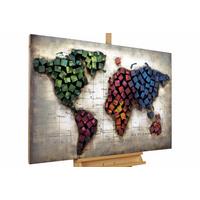 HOLZBILD Bunt 100/70 cm - Multicolor, Holz (6.4/70cm) - KUNSTLOFT