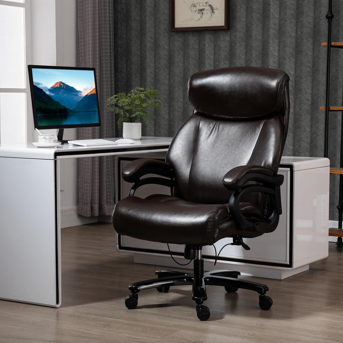 BÜROSTUHL, Kunstleder, Braun - Braun, Leder (83/122/72cm) - Vinsetto