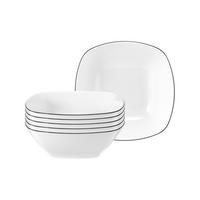 DESSERTSCHALEN Lido Black Line weiß 15 x 15 cm 6er Set - Weiß, Keramik (1cm) - Seltmann Weiden