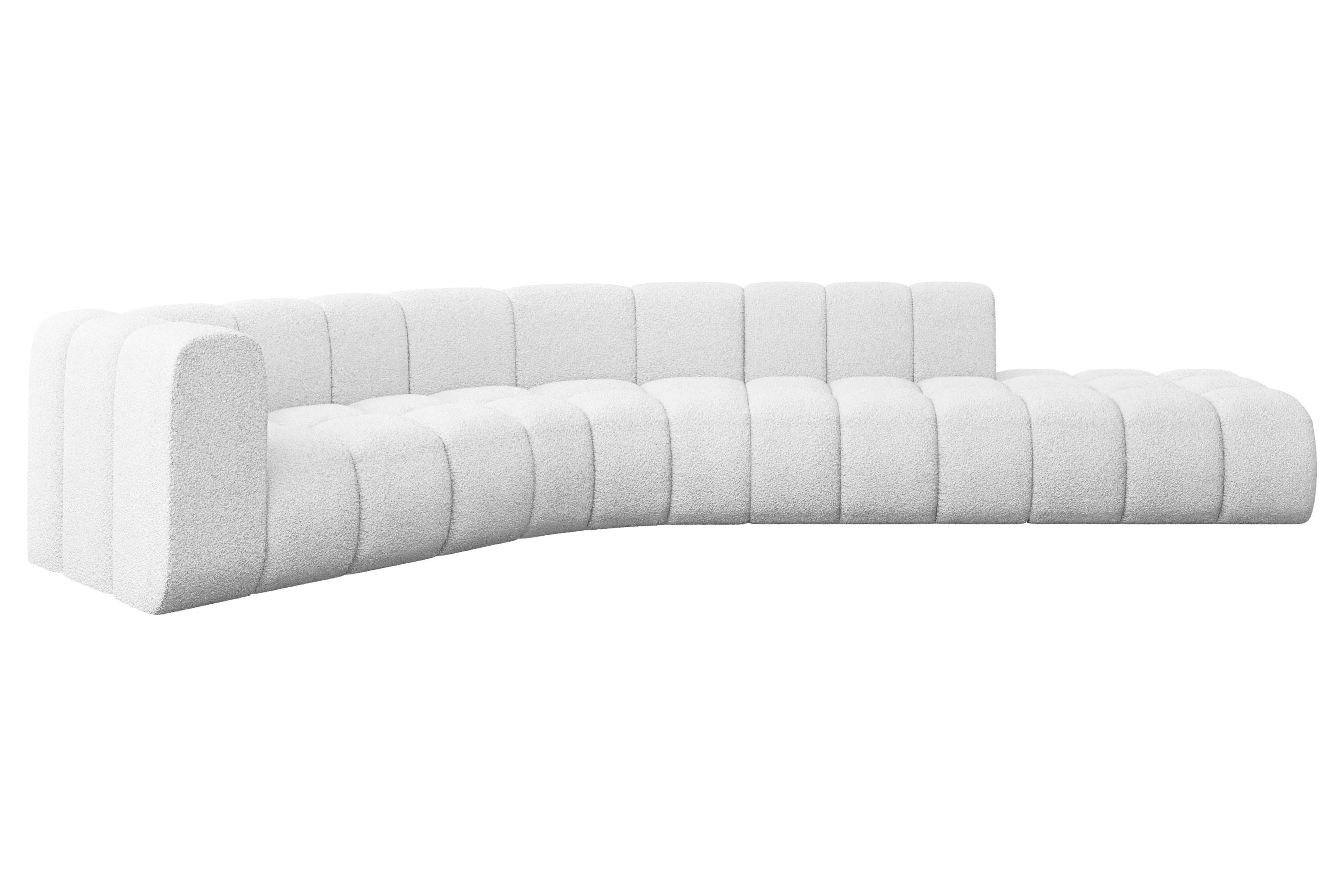 ECKSOFA modulares Sofa Tilmo-L1 - 399x194x70 cm Weiß - Weiß, Holzwerkstoff/Textil (399/194cm) - ALTDECOR
