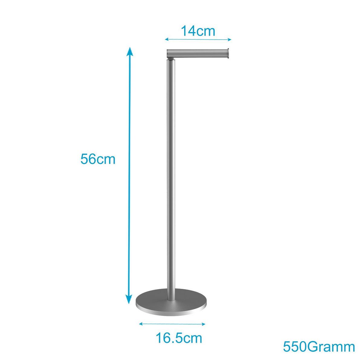 TOILETTENPAPIERHALTER - Silberfarben, Metall (16.7/55/16.7cm) - Intirilife
