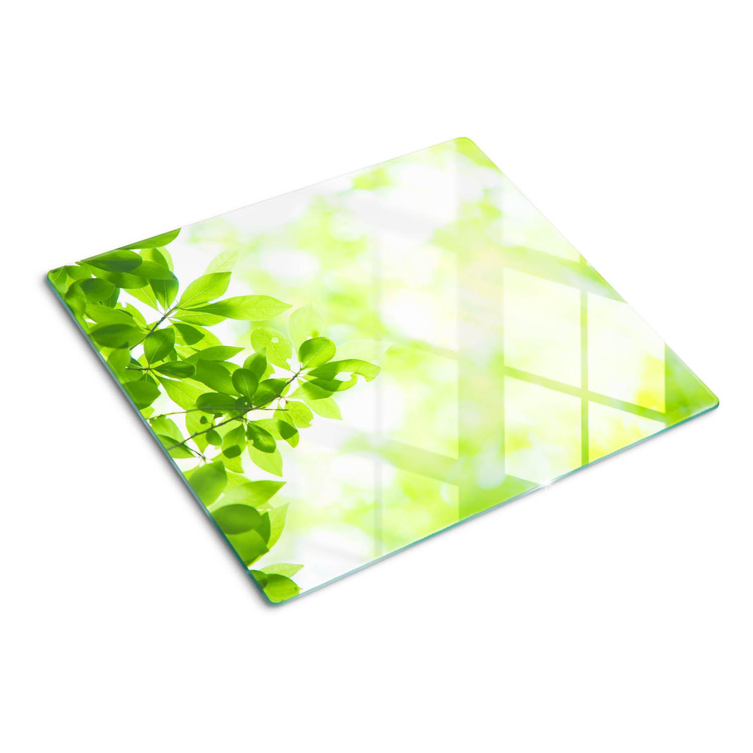 GLASPLATTE 60x52 cm Blätter - Grün, Glas (60/0.4/52cm) - TULUP