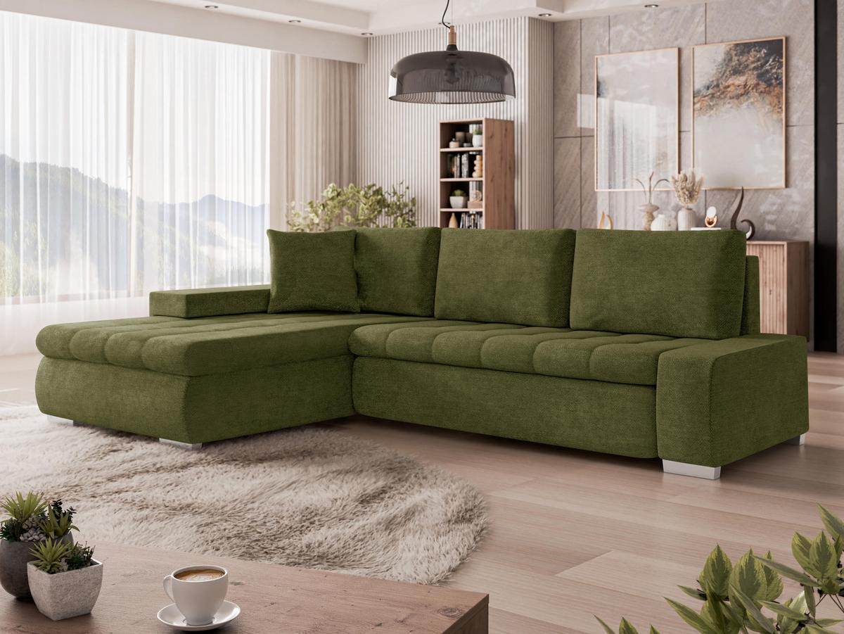 ECKSOFA Orkan Mini - Dunkelgrün, Holz/Textil (265/185cm) - MIRJAN24