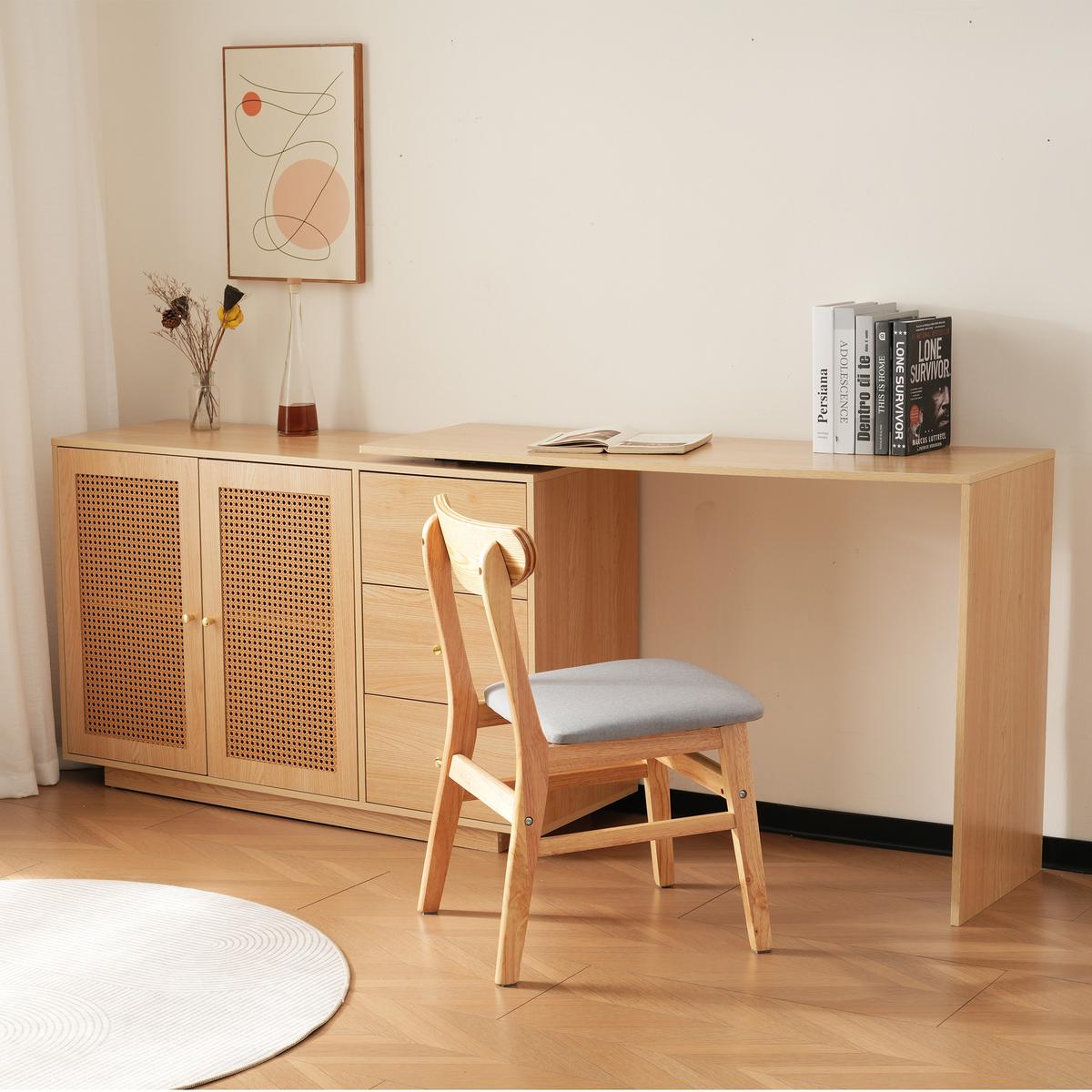 SIDEBOARD mit Türen & Schubladen in Eichenoptik - Eichefarben, Holzwerkstoff (126/75/40cm) - Urban Meuble