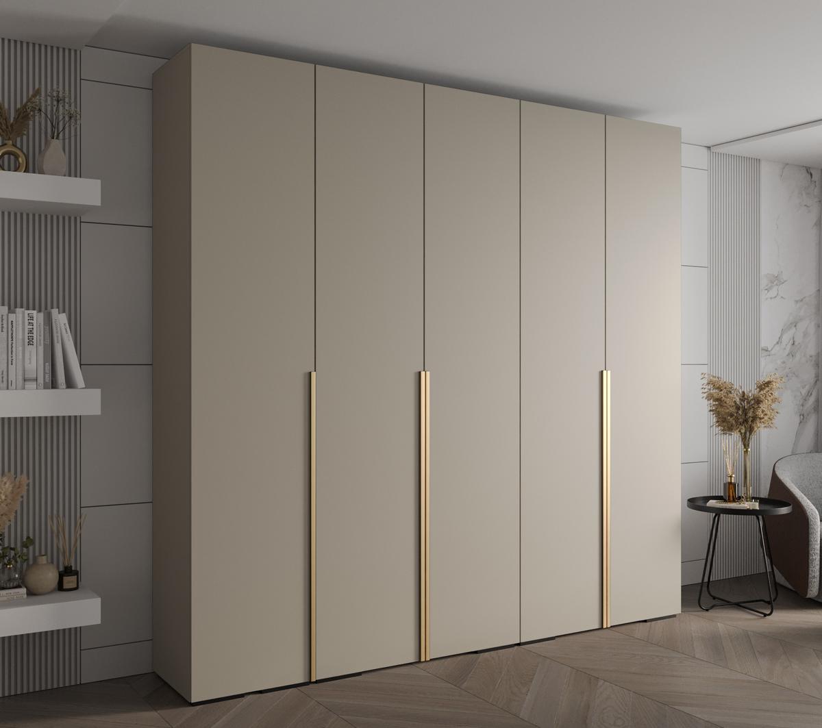 DREHTÜRENSCHRANK 236.7/250/47 5-türig - Kaschmir/Goldfarben, Holz/Metall (250/236.7/47cm) - MÖBEL KRYSPOL