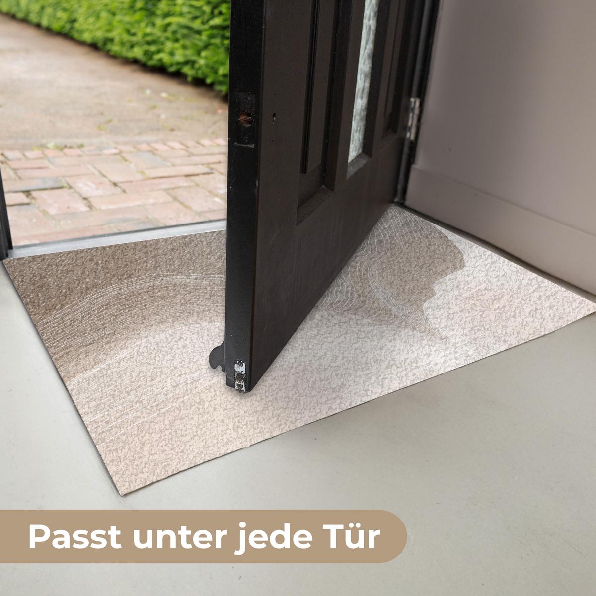 FUSSMATTE Wellenlinien - Luftströme - Harmonisch Schmutzfänger 60x40 cm - Beige, Kunststoff (60/0.4cm) - MuchoWow