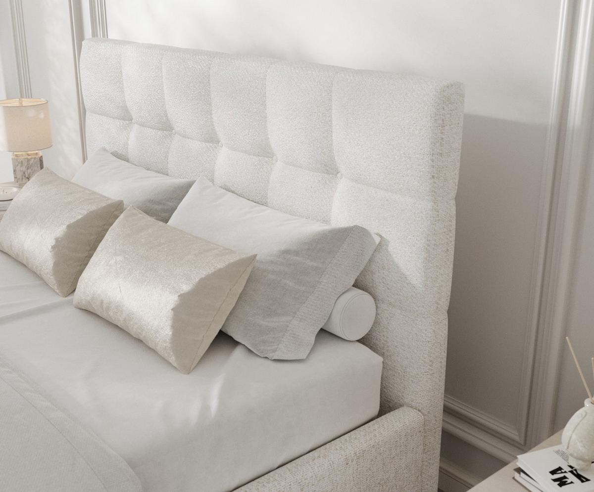 POLSTERBETT Cora 120/200 cm Creme im Neve Stoff - Creme/Naturfarben, Holz/Holzwerkstoff (120/200cm) - AltaBeds
