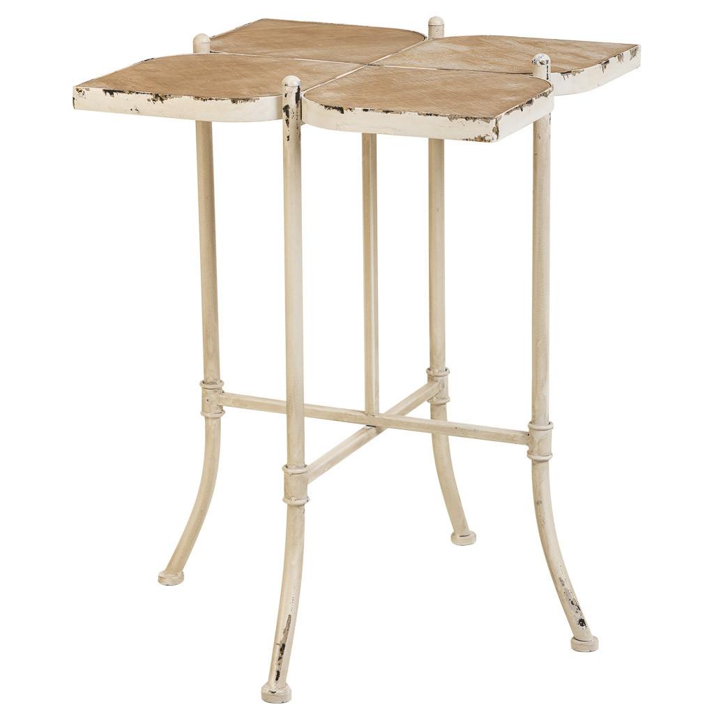 BEISTELLTISCH aus Metall und Holz, weiß, 48x67cm - Weiß, Holz (48/48/66.5cm) - Wanderlust