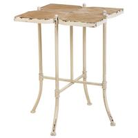 BEISTELLTISCH aus Metall und Holz, weiß, 48x67cm - Weiß, Holz (48/48/66.5cm) - Wanderlust