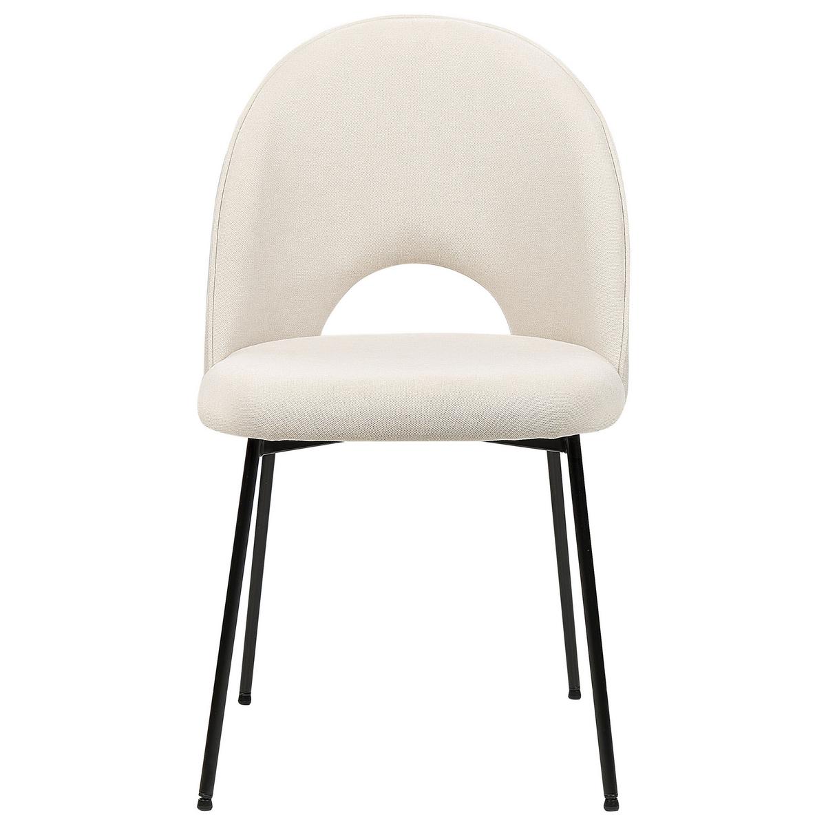 ESSZIMMERSTUHL 2er-Set Samtstoff Beige Covelo - Beige, Textil/Metall (46/84/45cm) - Beliani