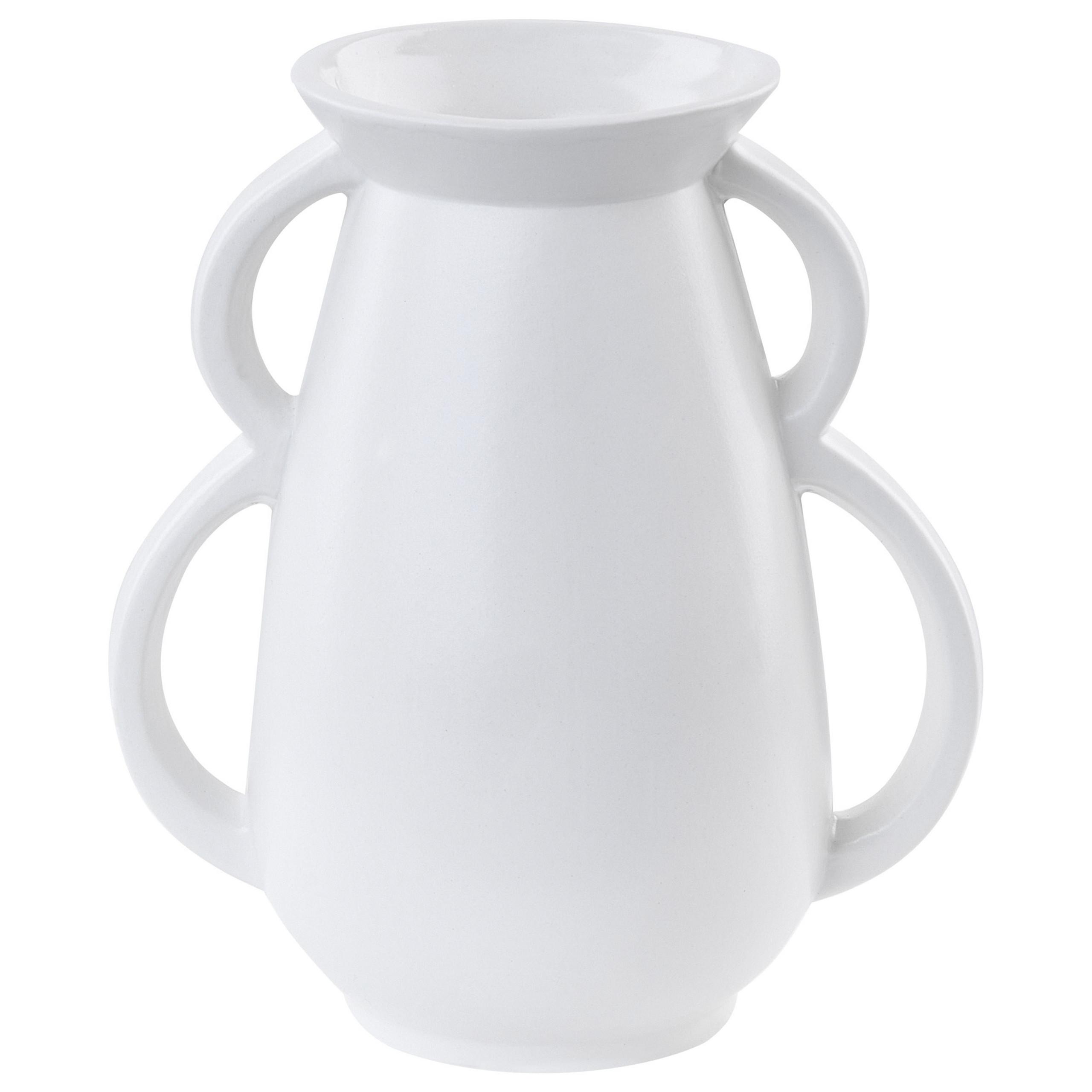 BLUMENVASE Porzellan weiß Koropi - Weiß, Keramik (19cm) - Beliani