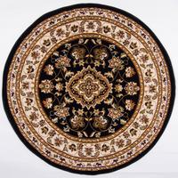 TEPPICH GLAZERT, klassisch-floral, Dunkelblau, Ø 133 cm - Blau, Textil (133/133cm) - KADIMA DESIGN