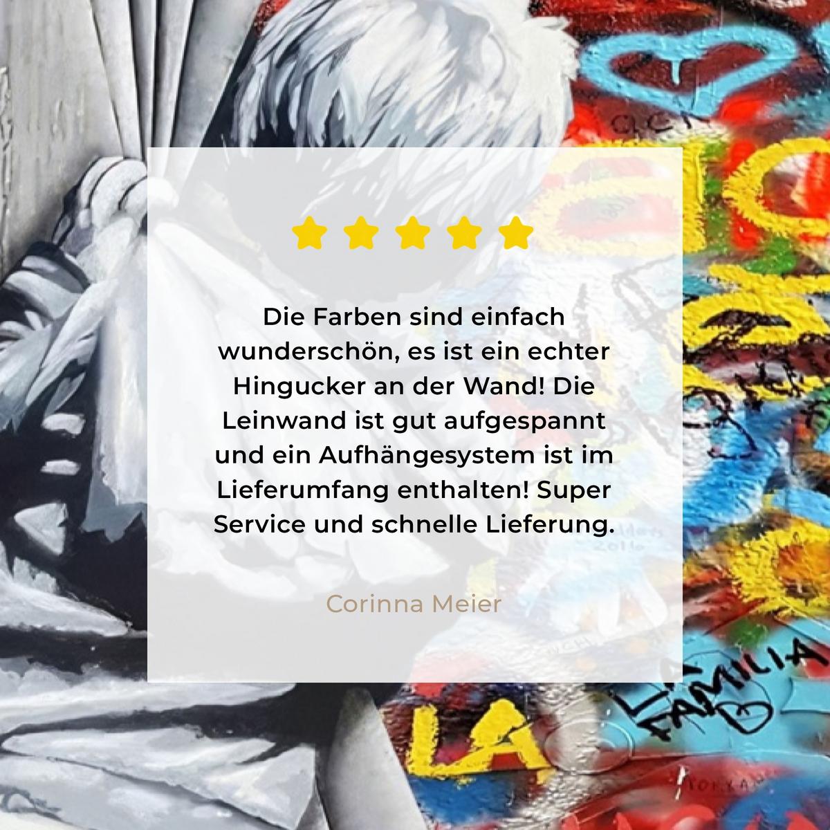 LEINWANDBILD Graffiti - Junge - Ilussie - Straßenkunst Deko Groß 90x140 cm - Hellgrau, Textil (90/140cm) - MuchoWow