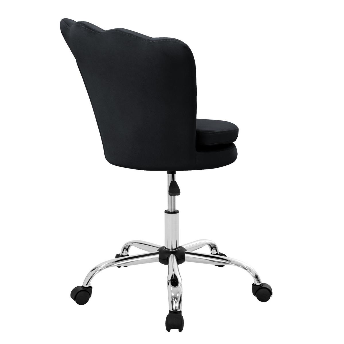 BÜROSTUHL Samt Schwarz - Schwarz, Metall (68/90/68cm) - ML-DESIGN