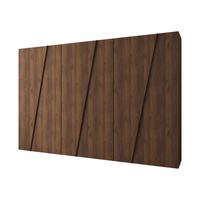 DREHTÜRENSCHRANK Zen 300 cm - Nussbaumfarben/Schwarz, Holzwerkstoff/Kunststoff (300/202/50cm) - MIRJAN24