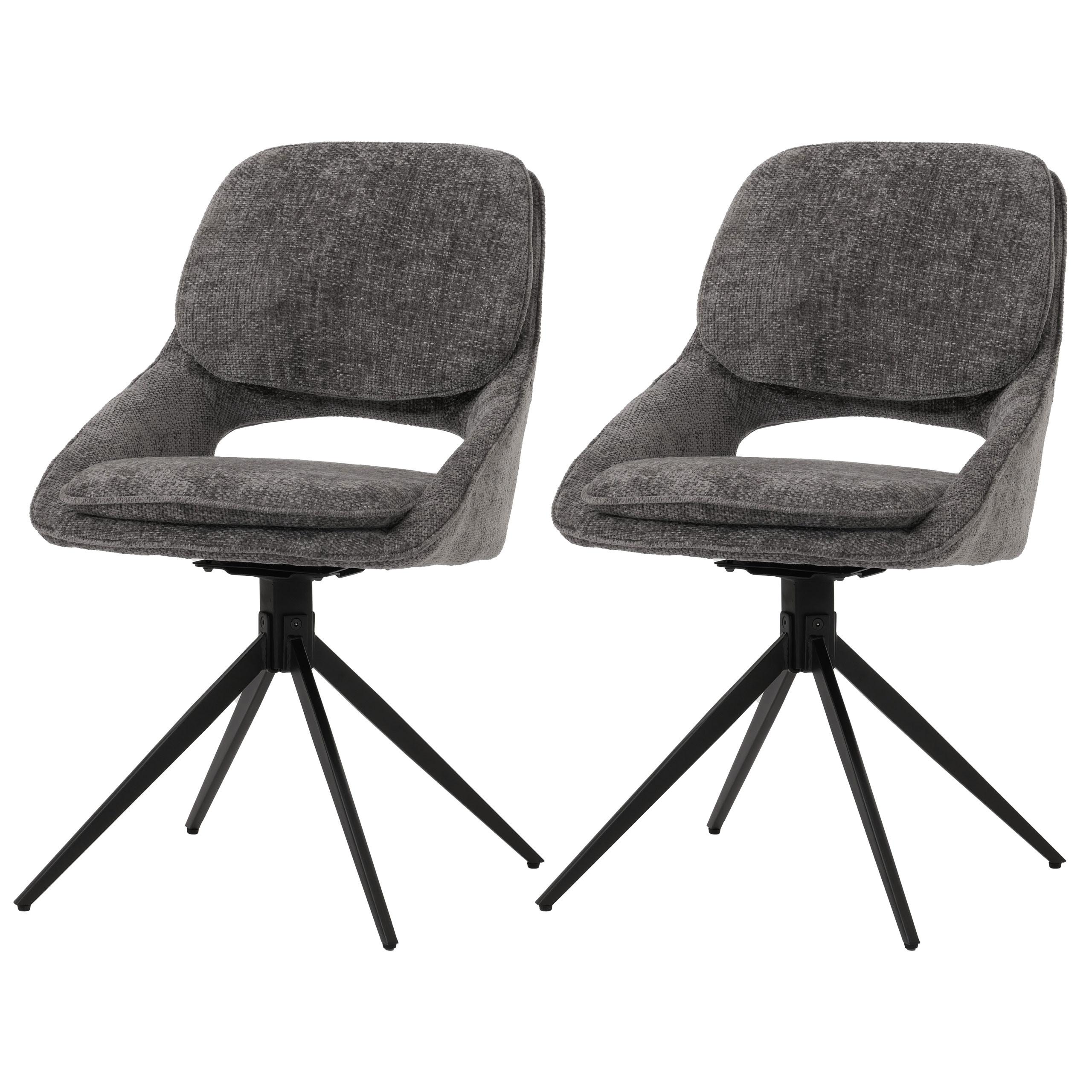 ESSZIMMERSTUHL Grau 2er-Set - Dunkelgrau/Grau, Textil (55/87/55cm) - MCW