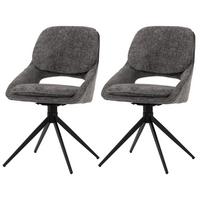 ESSZIMMERSTUHL Grau 2er-Set - Dunkelgrau/Grau, Textil (55/87/55cm) - MCW