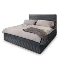 BOXBETT PISA 200x200 cm mit Matratze und Topper, H2+H3 - Graphitfarben - Graphitfarben, Holz (200/200cm) - MASSENO