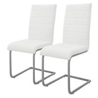 SCHWINGSTUHL 2er Set Weiß Kunstleder - Silberfarben/Weiß, Metall (40/102/57cm) - ML-DESIGN