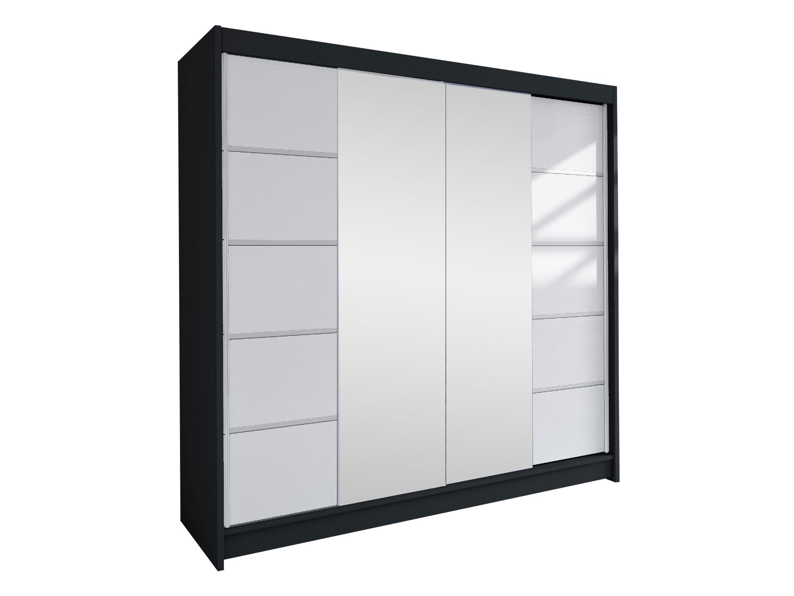SCHWEBETÜRENSCHRANK Talin V - Klar/Silberfarben, Holzwerkstoff/Metall (180/215/58cm) - MIRJAN24