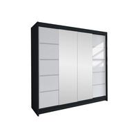 SCHWEBETÜRENSCHRANK Talin V - Klar/Silberfarben, Holzwerkstoff/Metall (180/215/58cm) - MIRJAN24