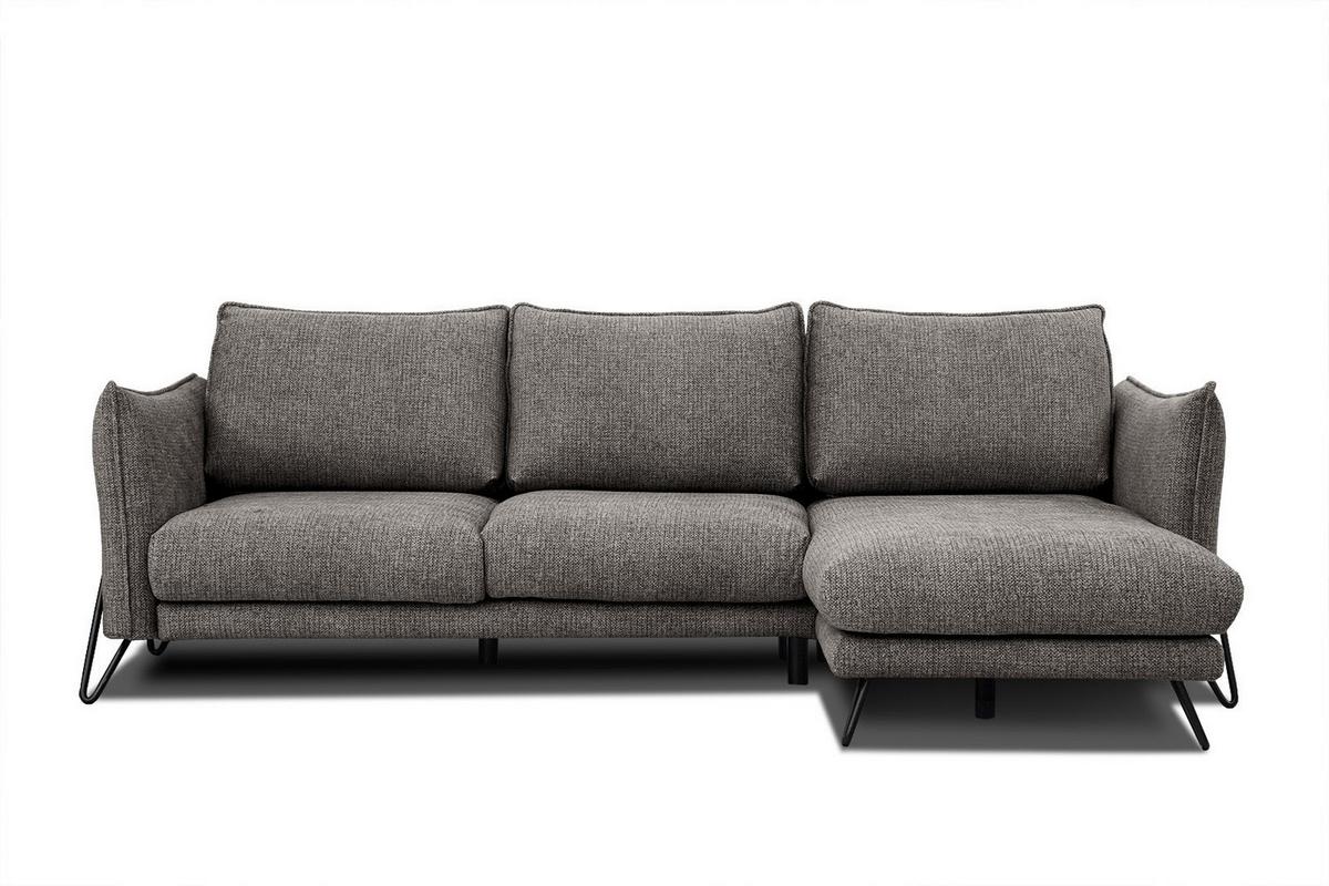 ECKSOFA HOSTEN 4-Sitzer, braun - Schwarz/Braun, Holzwerkstoff/Textil (269/158cm) - Wozimo