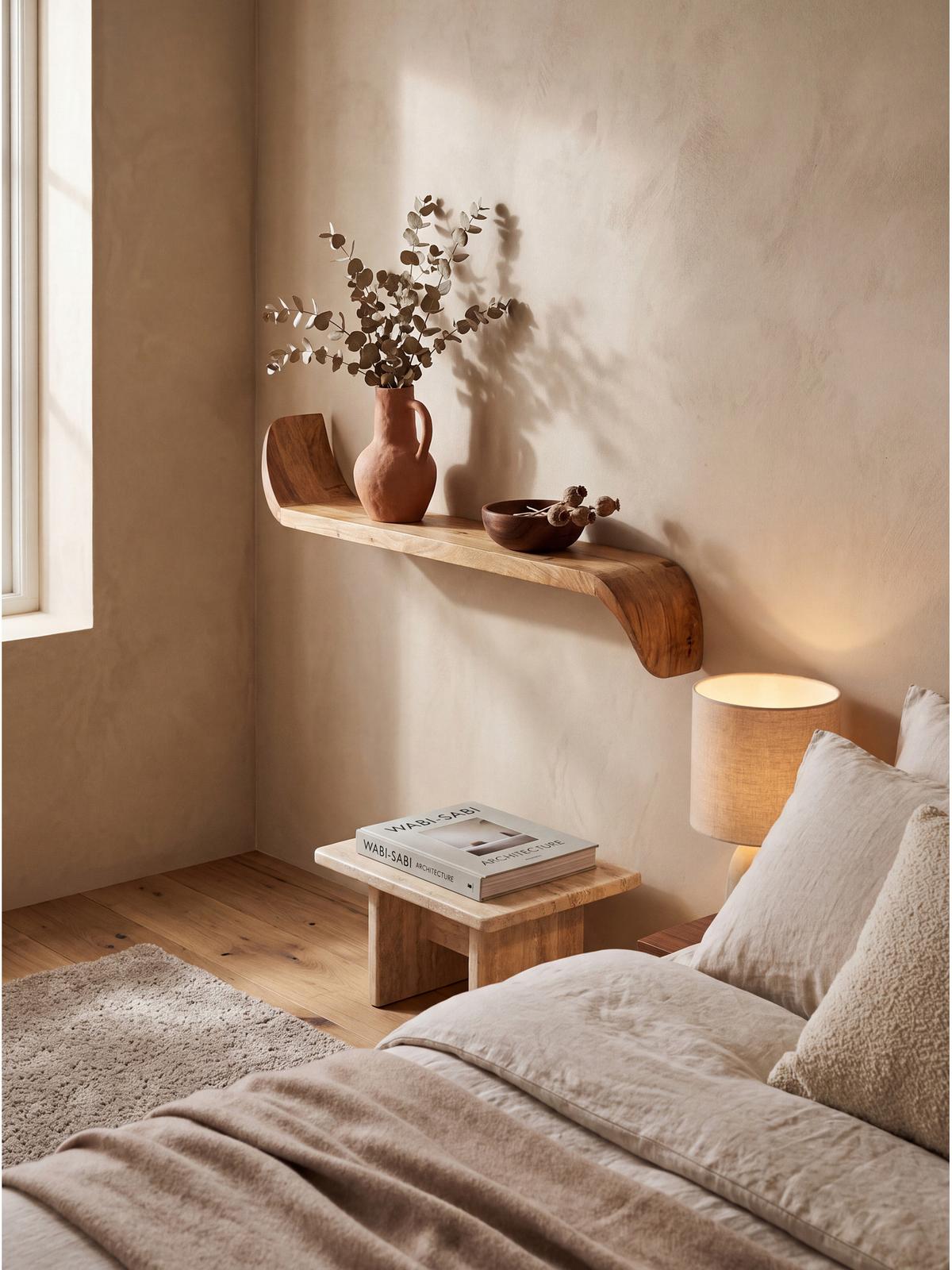 WANDREGAL ARBOGA, Mango Massivholz, handgefertigt, 60 x 20 x 36 cm - Braun, Holz (60/36/20cm) - KADIMA DESIGN