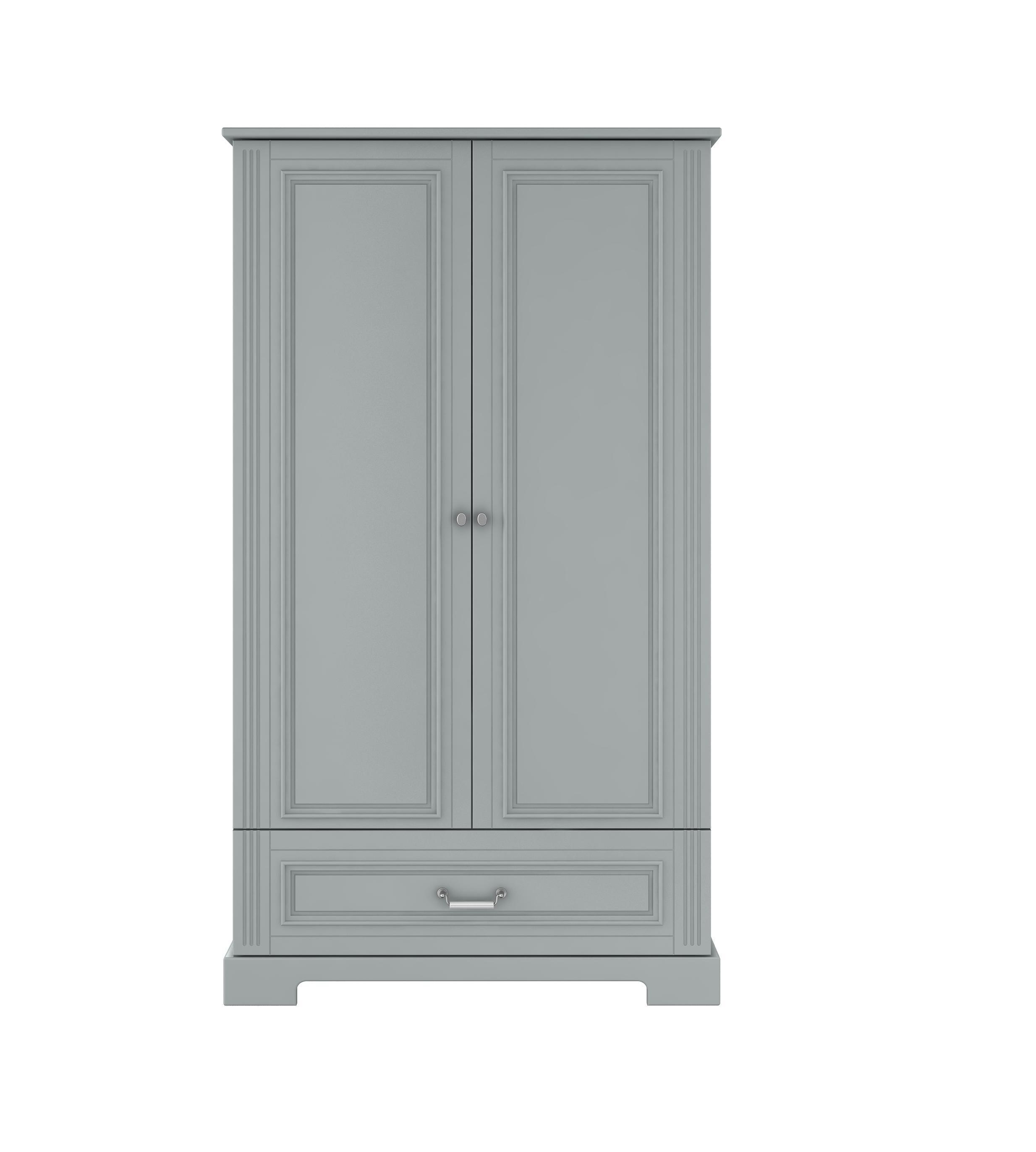KINDERKLEIDERSCHRANK Ines, 2-türig – ideal für das Kinderzimmer Grau - Grau, Holzwerkstoff (102/193/51cm) - RAUMHIRSCH FURNITURE