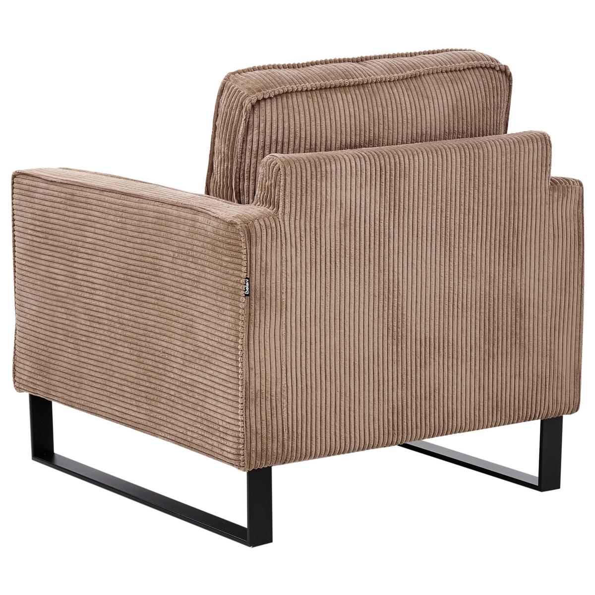 SESSEL Beige Vind - Beige/Schwarz, Textil (79/82/85cm) - Beliani