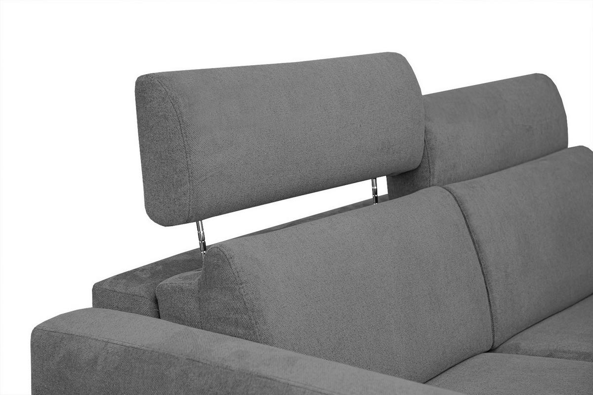 SOFA MEZO 3-Sitzer mit Schlaffunktion, grau - Schwarz/Grau, Holz/Textil (232/90/107cm) - Wozimo