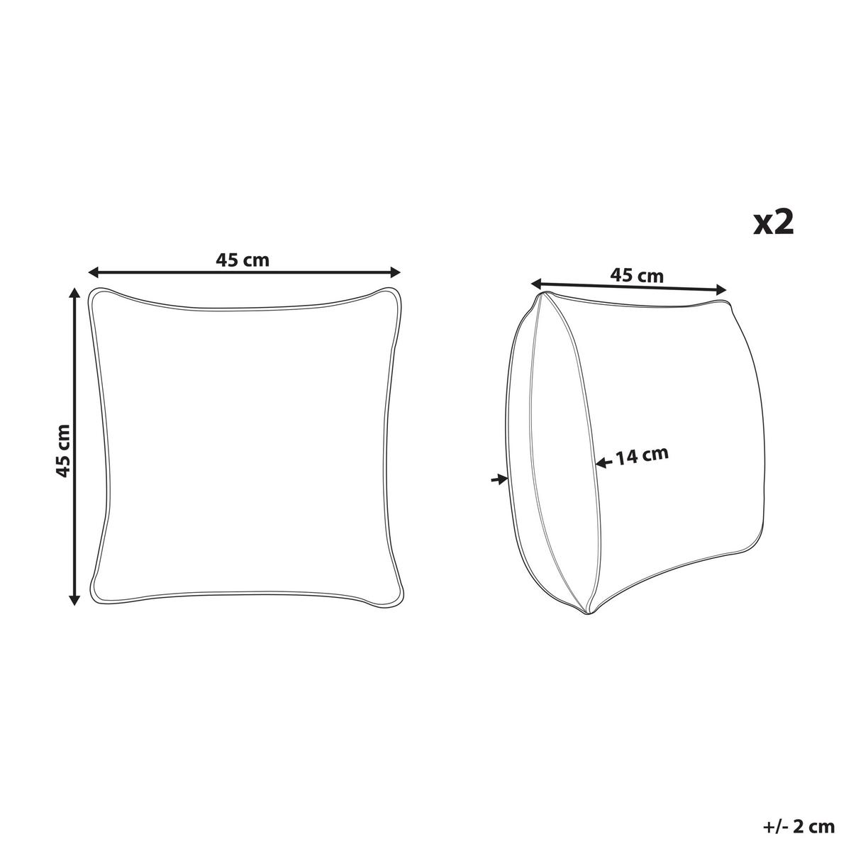 DEKOKISSEN 2er-Set Hellgrün 45/45 cm Bacopa - Hellgrün, Naturmaterialien/Textil (45/45cm) - Beliani