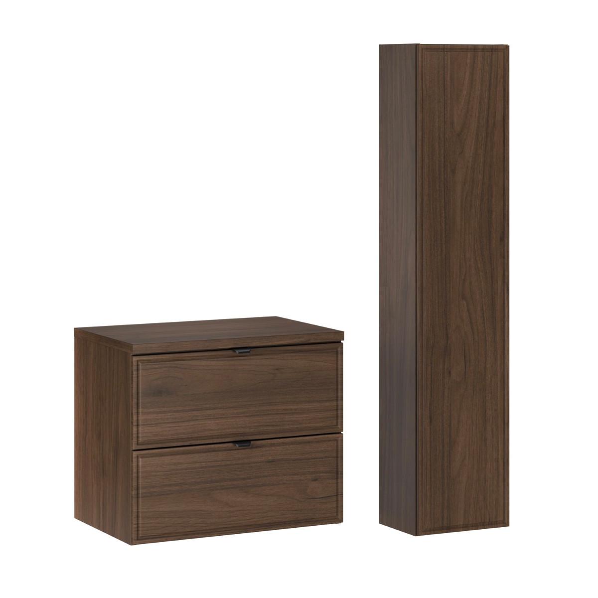 WASCHTISCHUNTERSCHRANK 60cm Elias 2er-Set Holz - Braun, Holzwerkstoff (60/50/46cm) - Petits-meubles