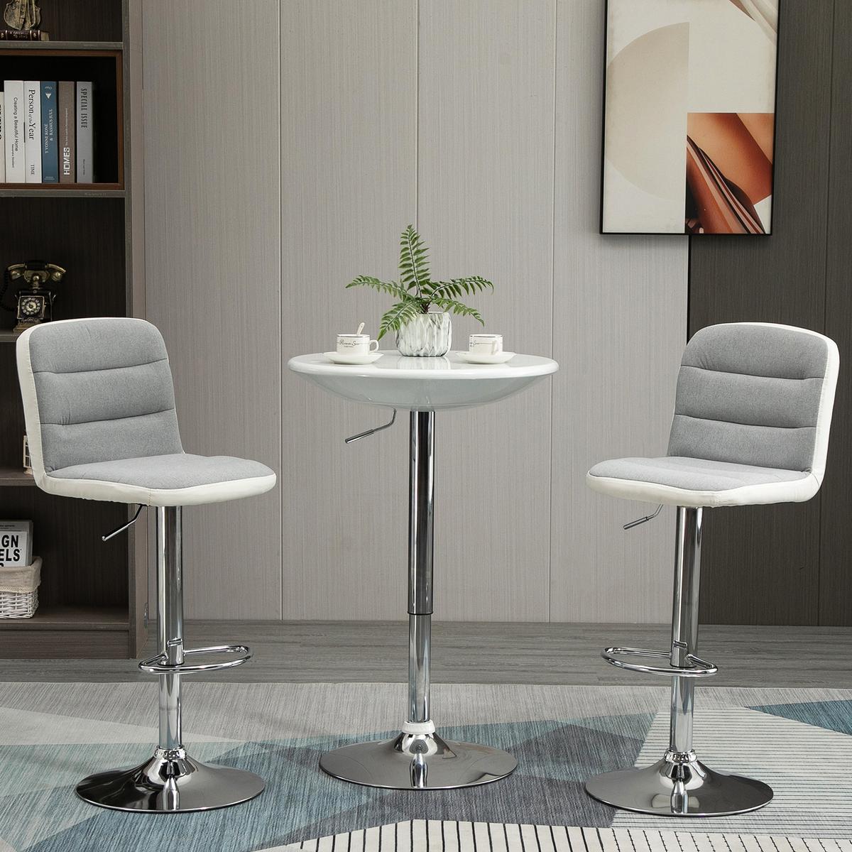 BARTISCH, Metall, ABS-Lackierung, Weiß - Weiß, Metall (61/61/97cm) - HOMCOM