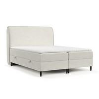 BOXBETT Lunaro 200/200 cm Creme im Modesto Stoff - Creme/Schwarz, Holz/Holzwerkstoff (200/200cm) - AltaBeds