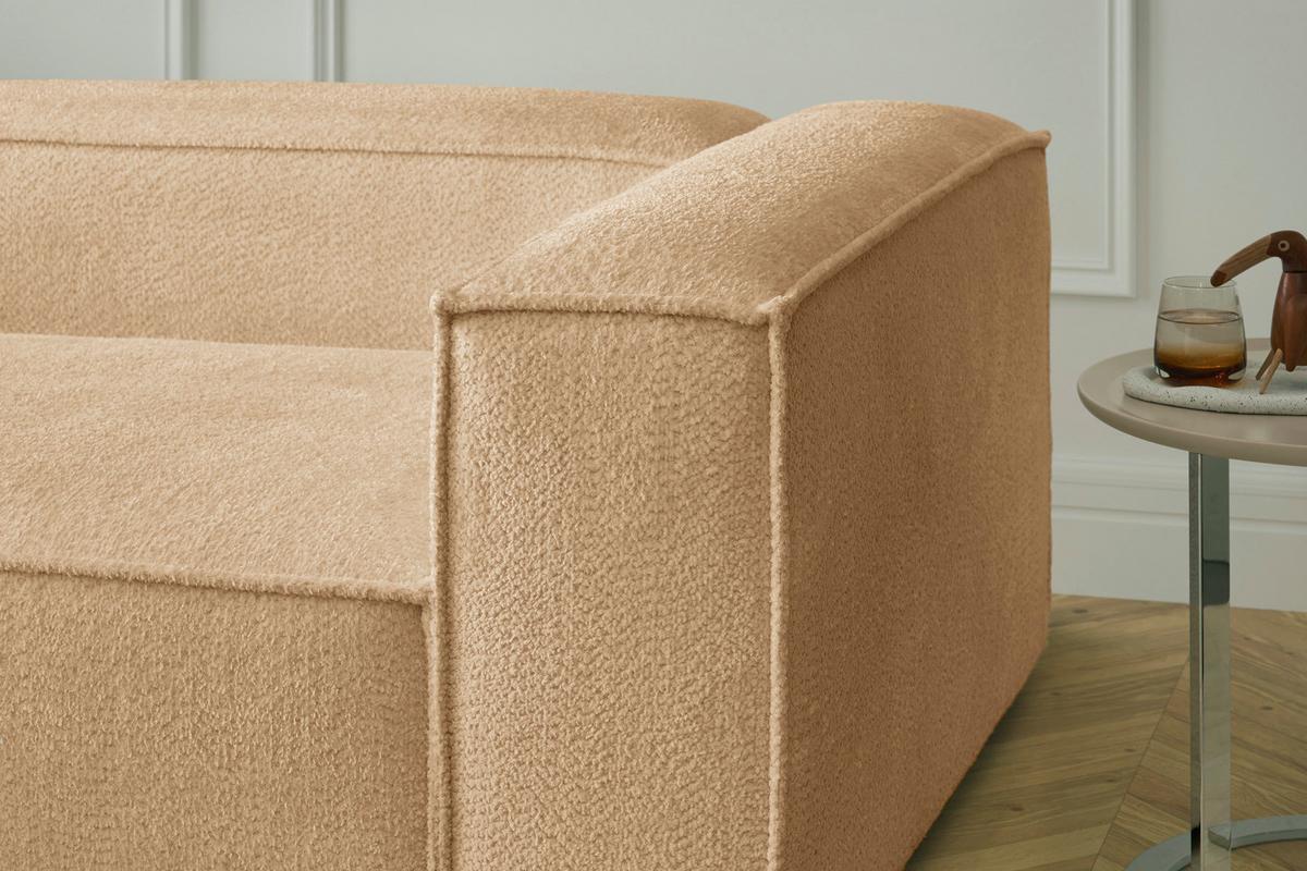 ECKSOFA CARMO Braun Flachgewebe - Schwarz/Braun, Kunststoff/Textil (306/191cm) - KAWOLA