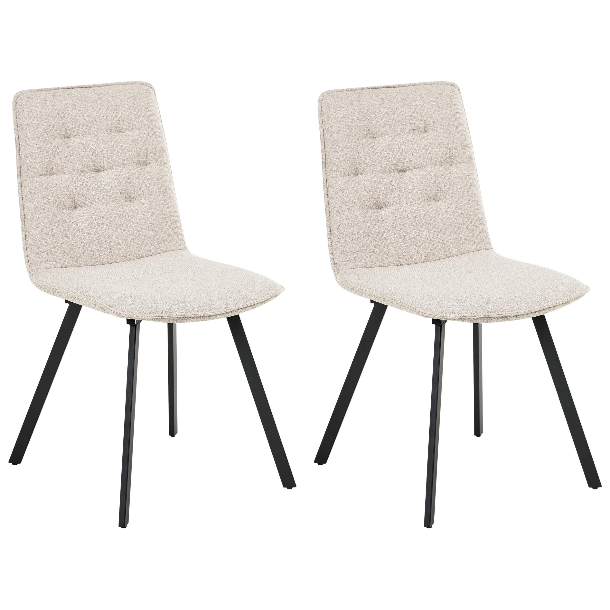 ESSZIMMERSTUHL 2er-Set Hellbeige Carver - Beige, Textil (47/89/58cm) - Beliani
