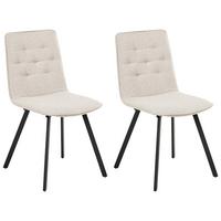 ESSZIMMERSTUHL 2er-Set Hellbeige Carver - Beige, Textil (47/89/58cm) - Beliani