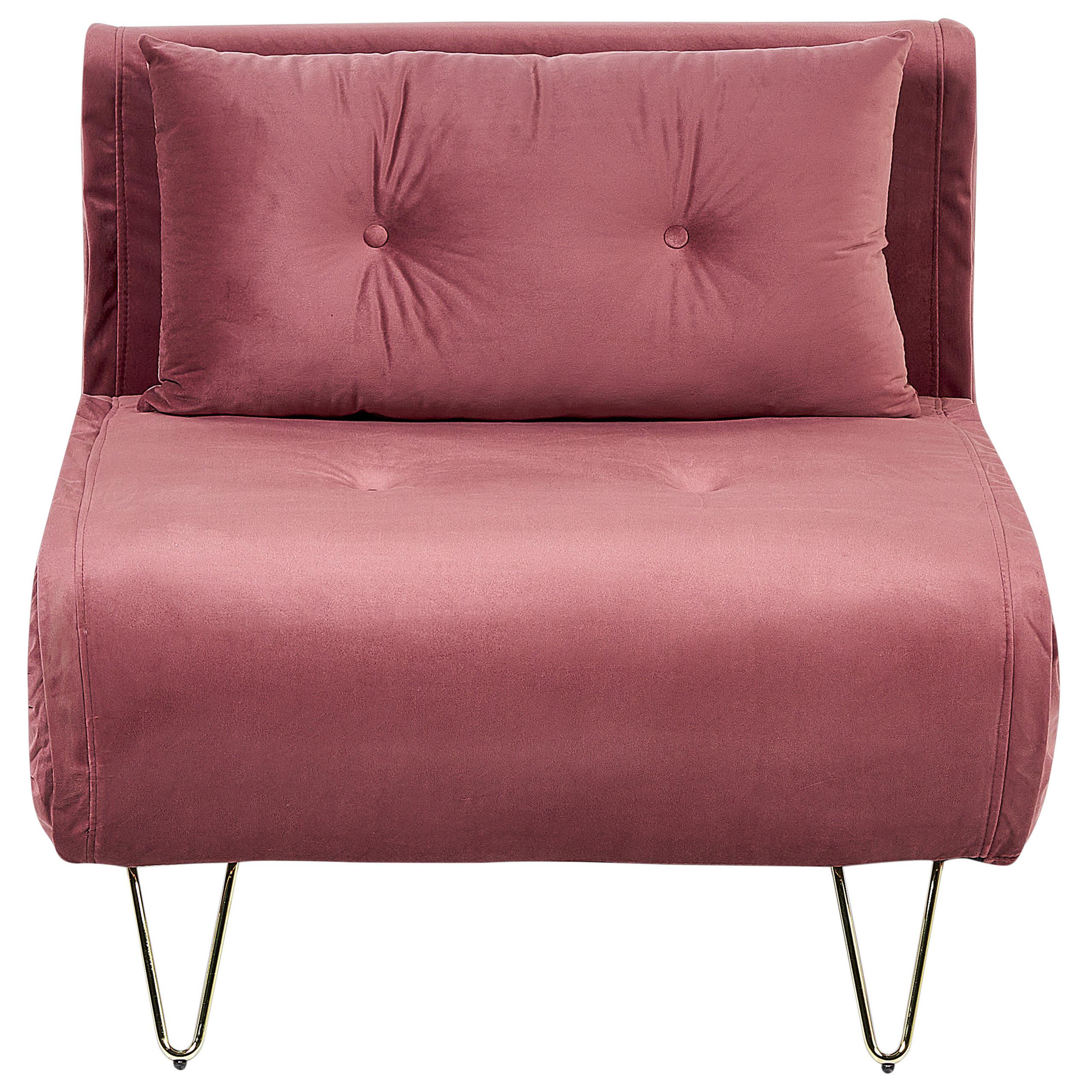 SCHLAFSOFA Samtstoff Rosa Vestfold - Pink, Textil (85/81/78cm) - Beliani