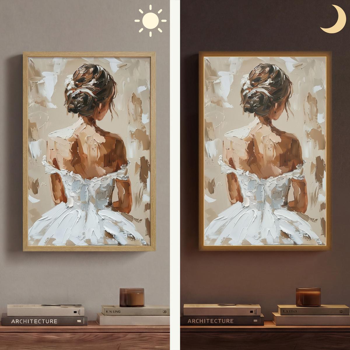 WANDLEUCHTE MIT AKKU Frau - Farbe - Abstrakt - Beige - Modern 40x60 cm - Hellbraun, Holzwerkstoff (40/60/8cm) - OnlyWow