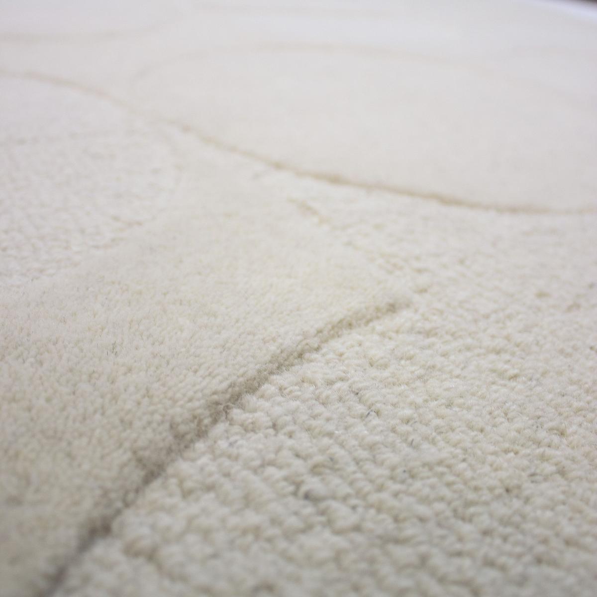 WOLLTEPPICH DEBEN, geometrisch, aus Wolle, Elfenbein, Ø 160 cm - Champagner, Textil (160/160cm) - KADIMA DESIGN