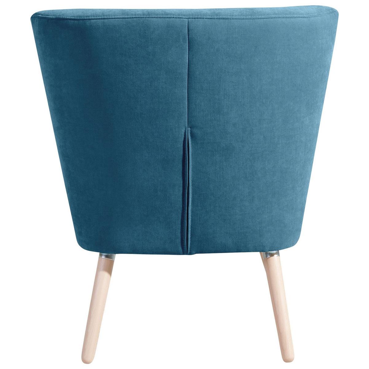 SESSEL Kassi Bezug Veloursstoff Buche natur / petrol - Blau, Kunststoff (69/80/68cm) - 58aufmkessel