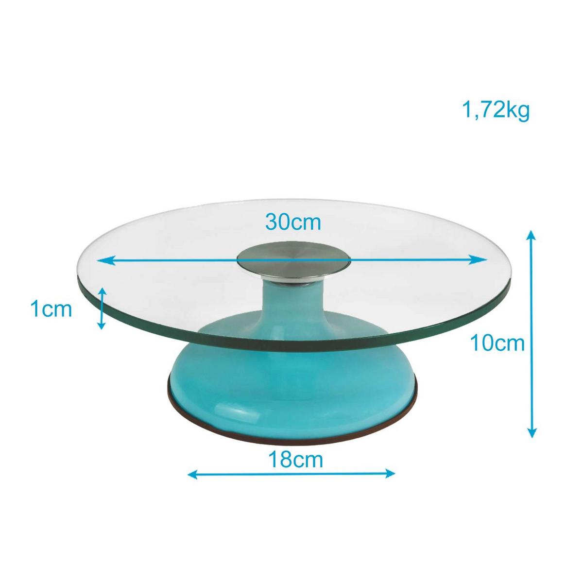 KUCHENPLATTE - Blau, Glas (30/10/30cm) - Intirilife