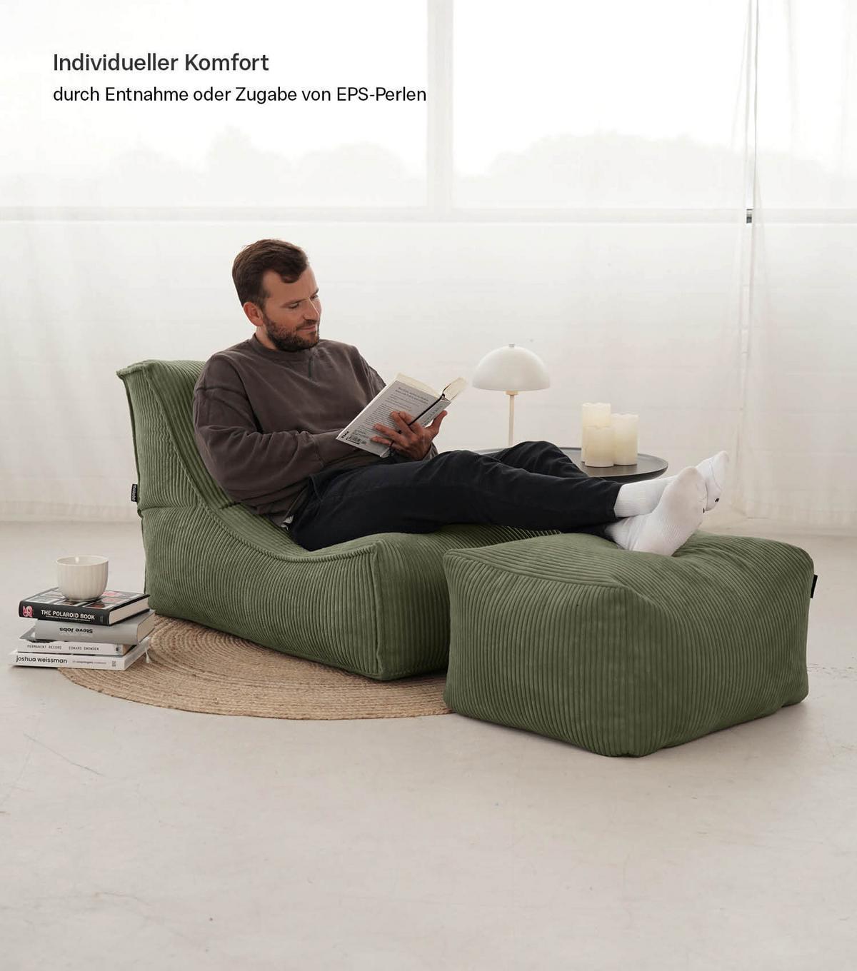 SITZSACK Cord Der Gelassene - Grün, Textil (60/65/95cm) - Mokebo
